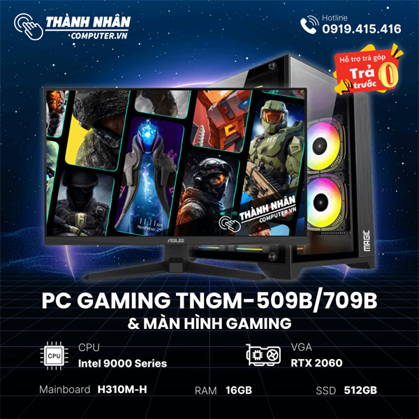 PC Gaming TNGM-509B/709B Intel Core I5 9400F/i7 9700F - Ram 16GB - SSD 512GB VGA RTX 2060 LIKE NEW 